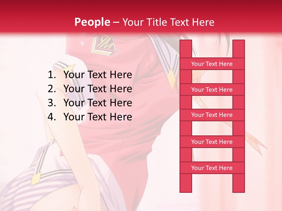 A Woman In A Pink Shirt Is Standing In Front Of A Red Wall PowerPoint Template