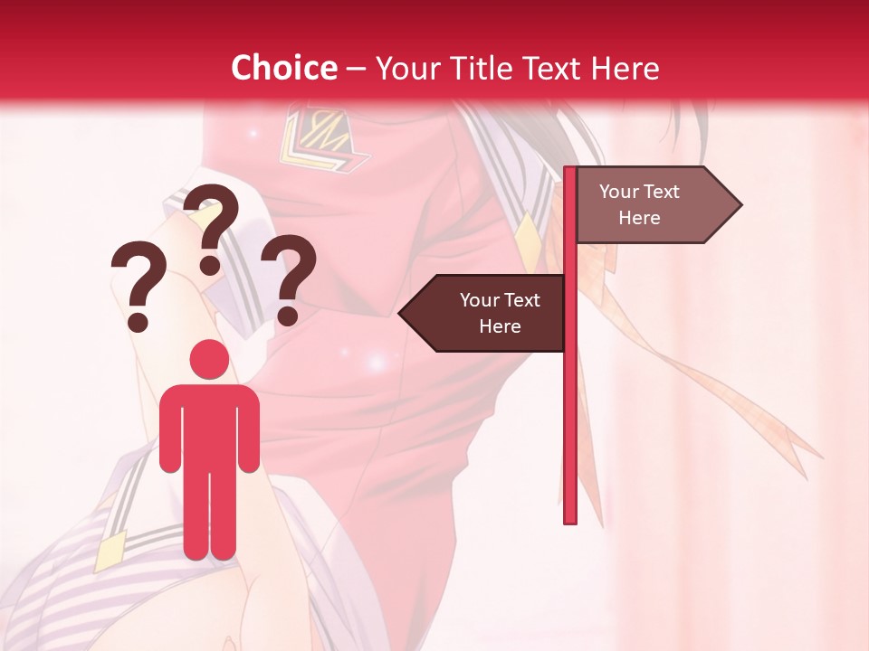 A Woman In A Pink Shirt Is Standing In Front Of A Red Wall PowerPoint Template