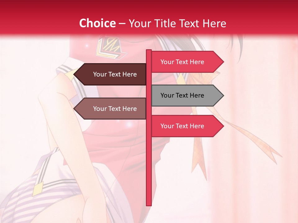 A Woman In A Pink Shirt Is Standing In Front Of A Red Wall PowerPoint Template