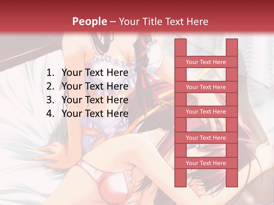 A Woman Laying On Top Of A Bed Next To A Man PowerPoint Template