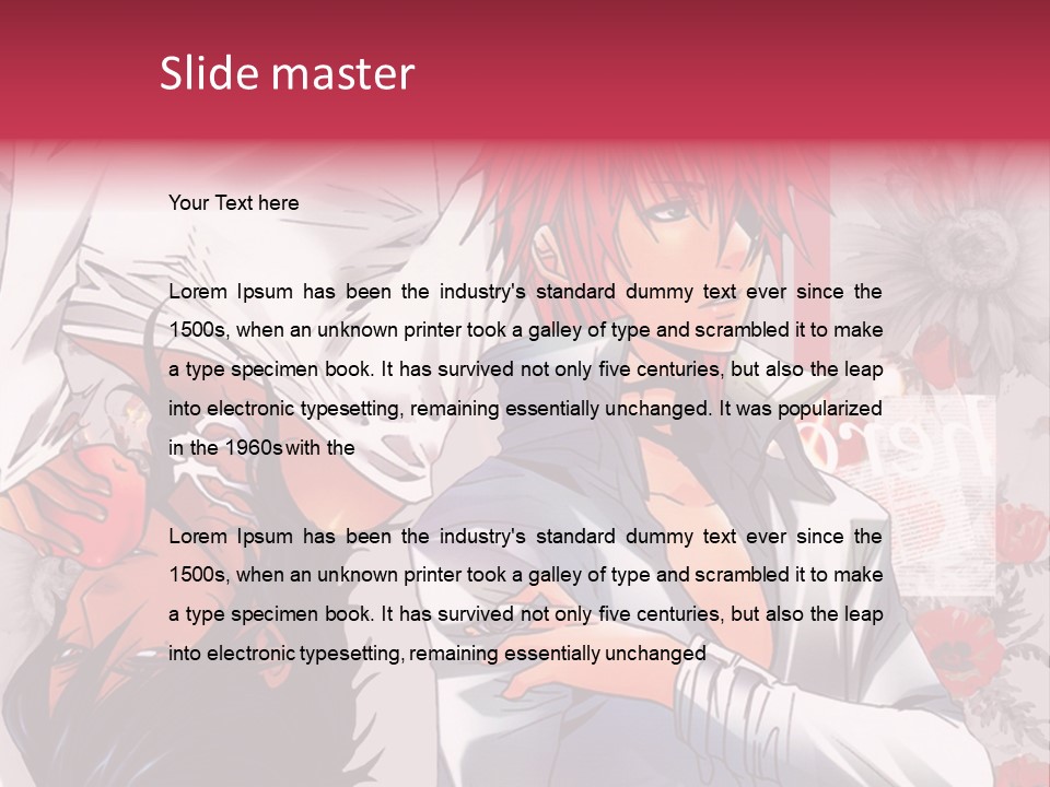 A Couple Of Anime Characters With Red Hair PowerPoint Template