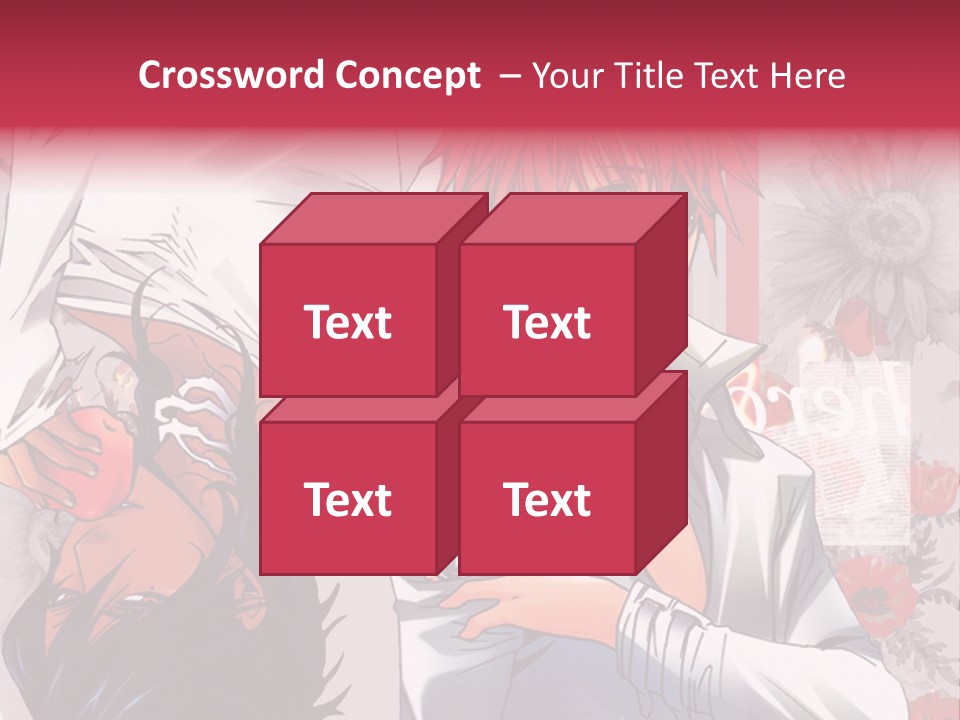 A Couple Of Anime Characters With Red Hair PowerPoint Template