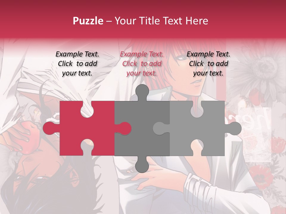 A Couple Of Anime Characters With Red Hair PowerPoint Template