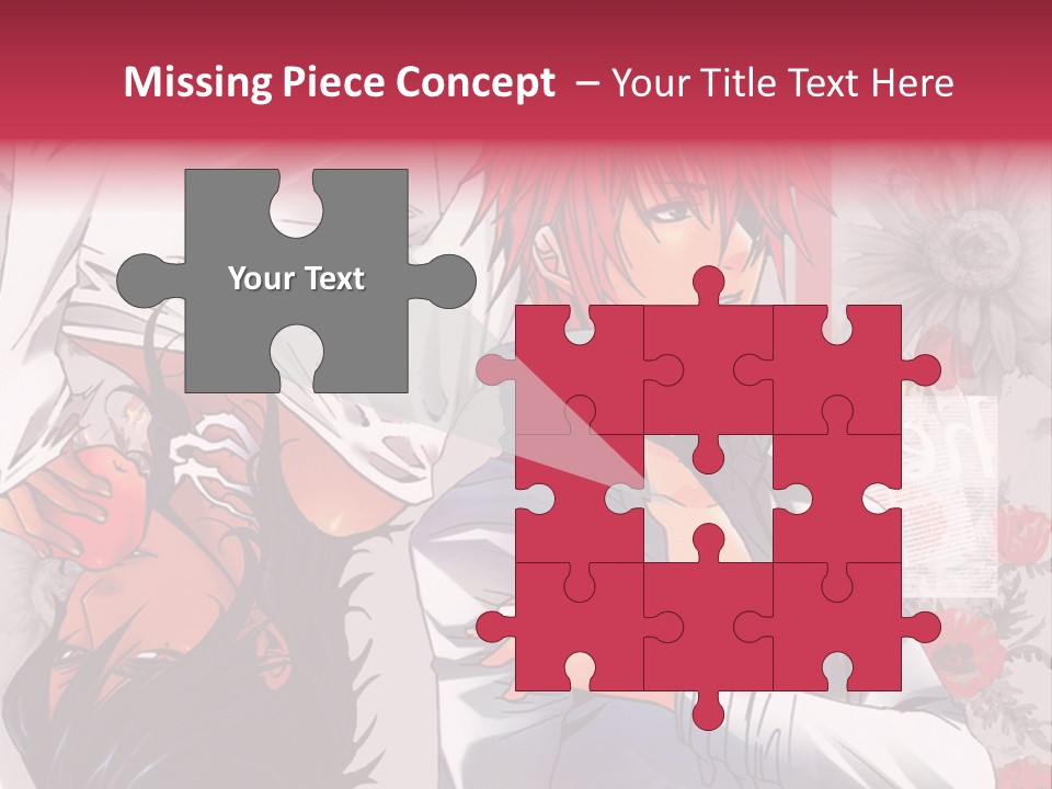 A Couple Of Anime Characters With Red Hair PowerPoint Template