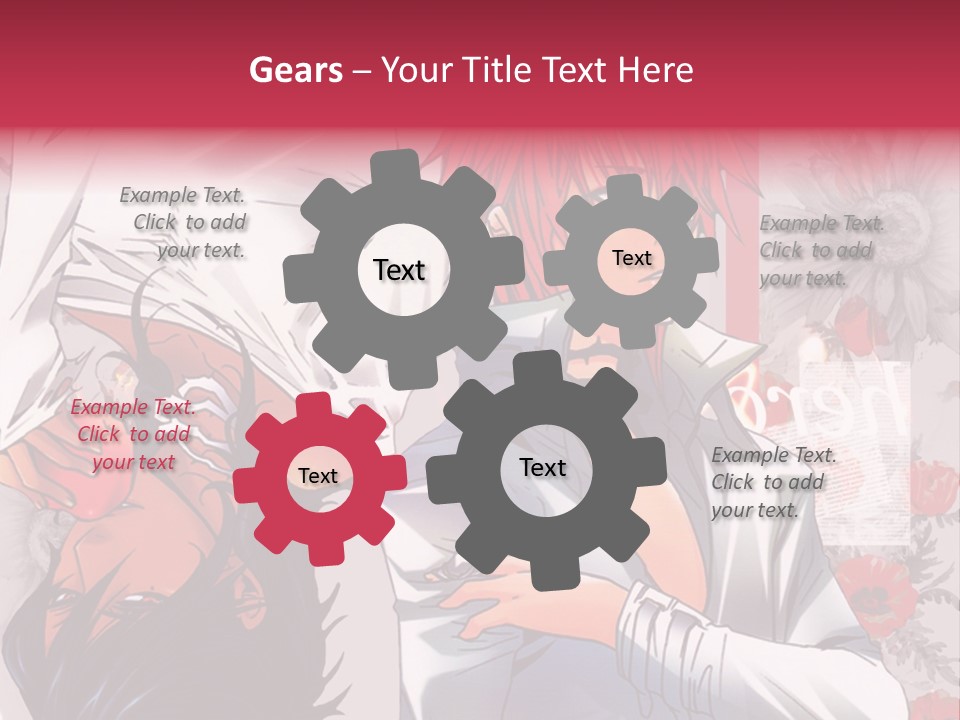 A Couple Of Anime Characters With Red Hair PowerPoint Template