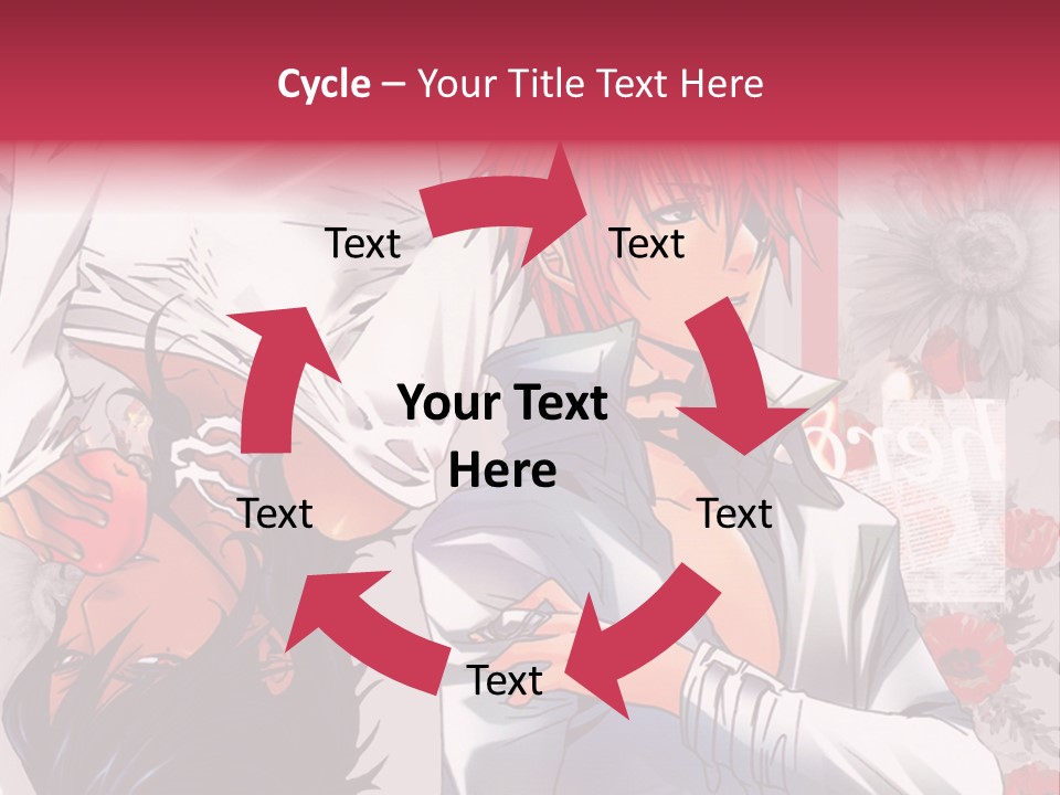 A Couple Of Anime Characters With Red Hair PowerPoint Template