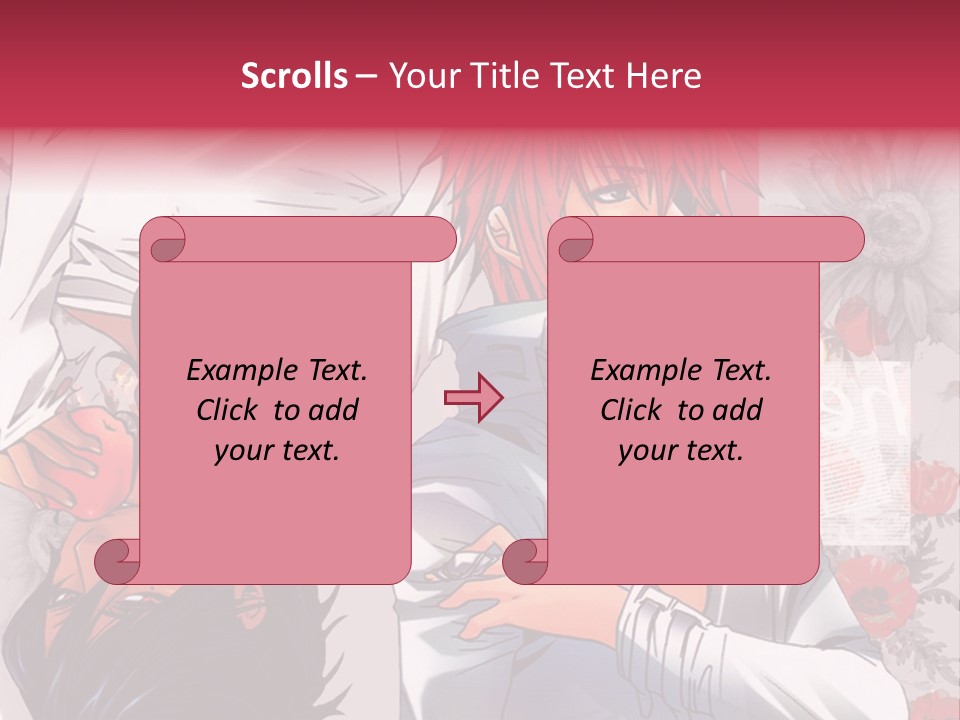 A Couple Of Anime Characters With Red Hair PowerPoint Template