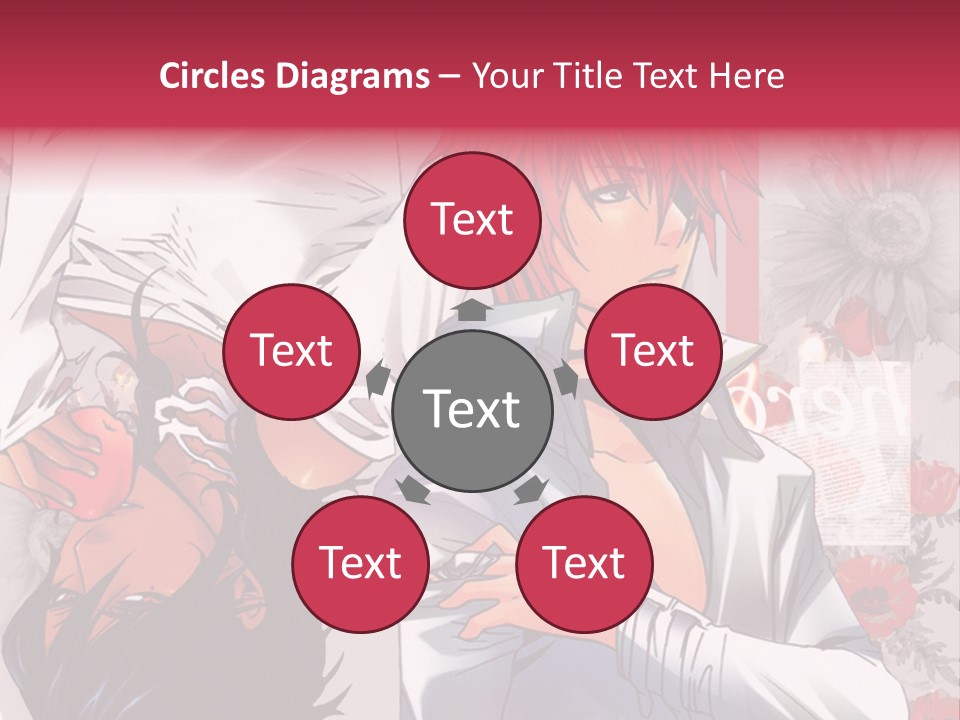 A Couple Of Anime Characters With Red Hair PowerPoint Template