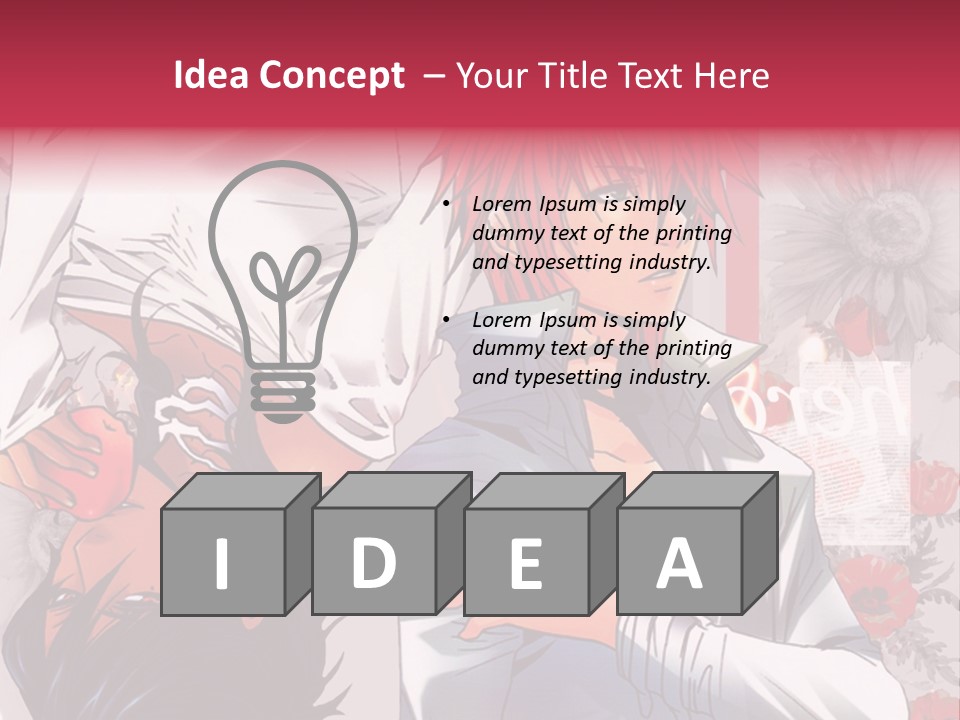 A Couple Of Anime Characters With Red Hair PowerPoint Template