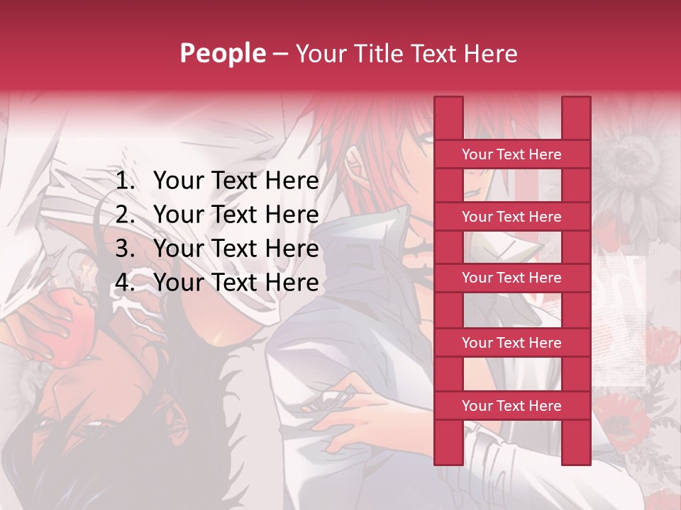 A Couple Of Anime Characters With Red Hair PowerPoint Template