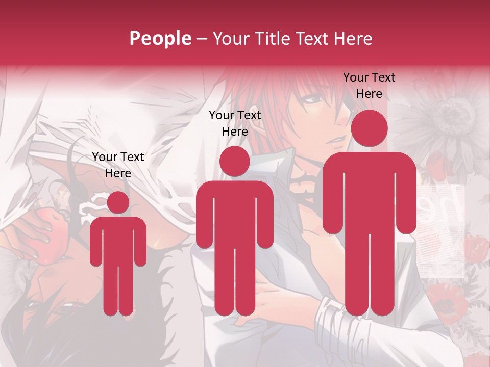 A Couple Of Anime Characters With Red Hair PowerPoint Template