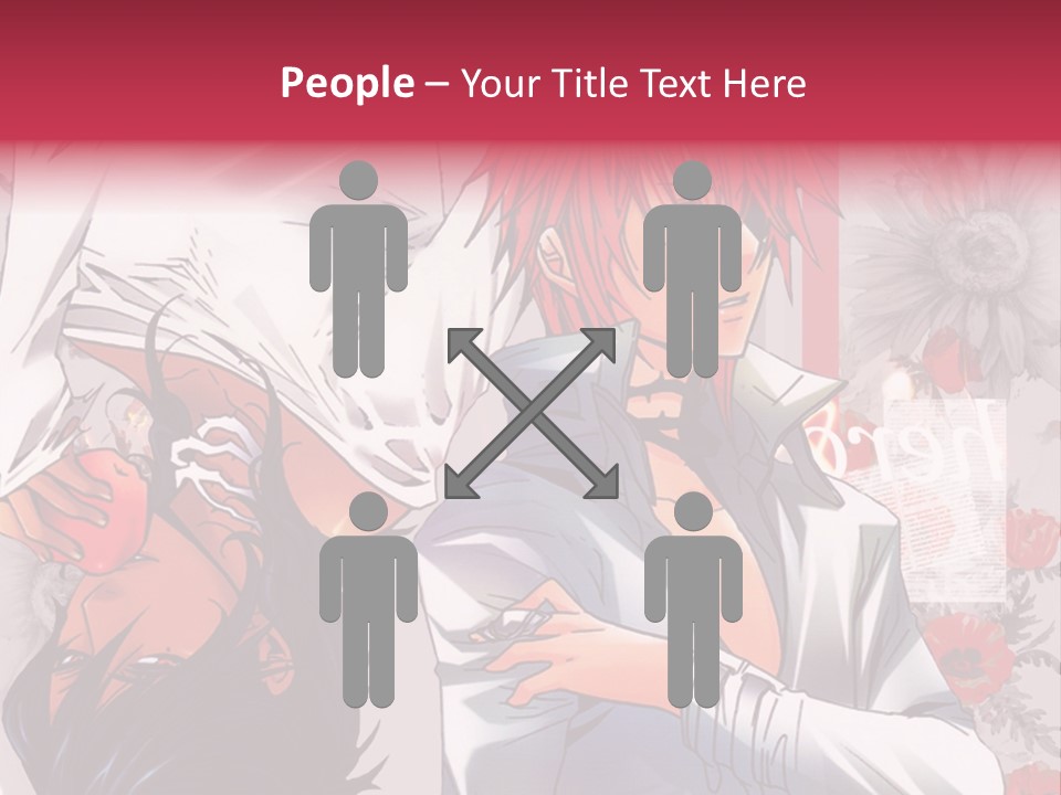 A Couple Of Anime Characters With Red Hair PowerPoint Template