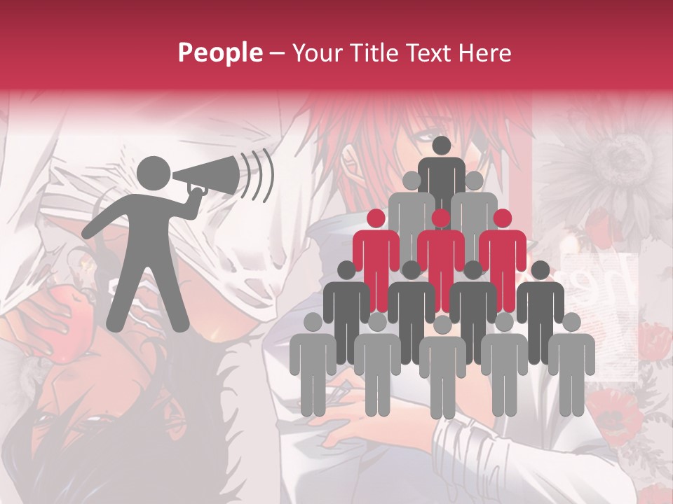 A Couple Of Anime Characters With Red Hair PowerPoint Template