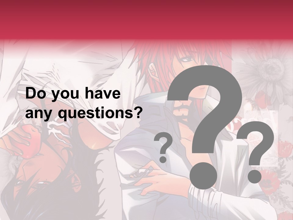 A Couple Of Anime Characters With Red Hair PowerPoint Template