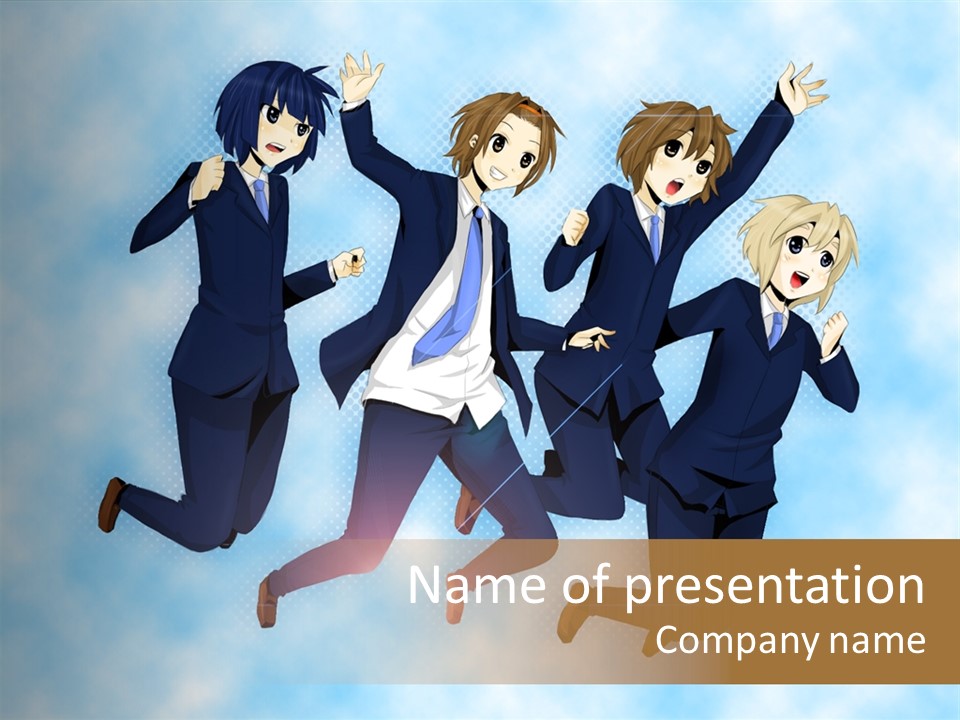 A Group Of People Jumping In The Air PowerPoint Template