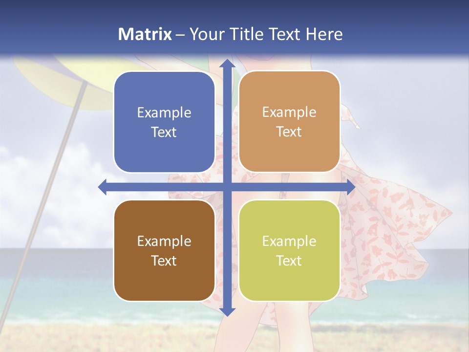 A Woman In A Bikini Holding An Umbrella On The Beach PowerPoint Template