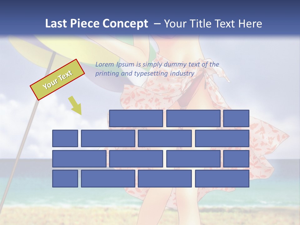 A Woman In A Bikini Holding An Umbrella On The Beach PowerPoint Template
