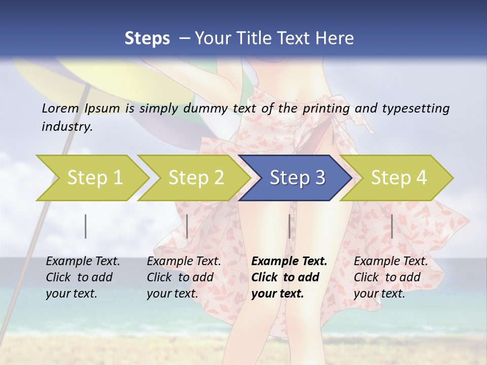 A Woman In A Bikini Holding An Umbrella On The Beach PowerPoint Template