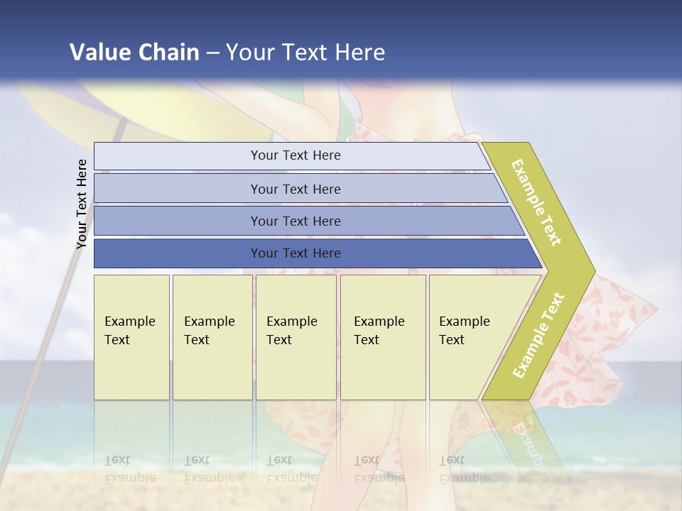 A Woman In A Bikini Holding An Umbrella On The Beach PowerPoint Template