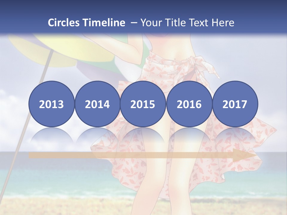 A Woman In A Bikini Holding An Umbrella On The Beach PowerPoint Template