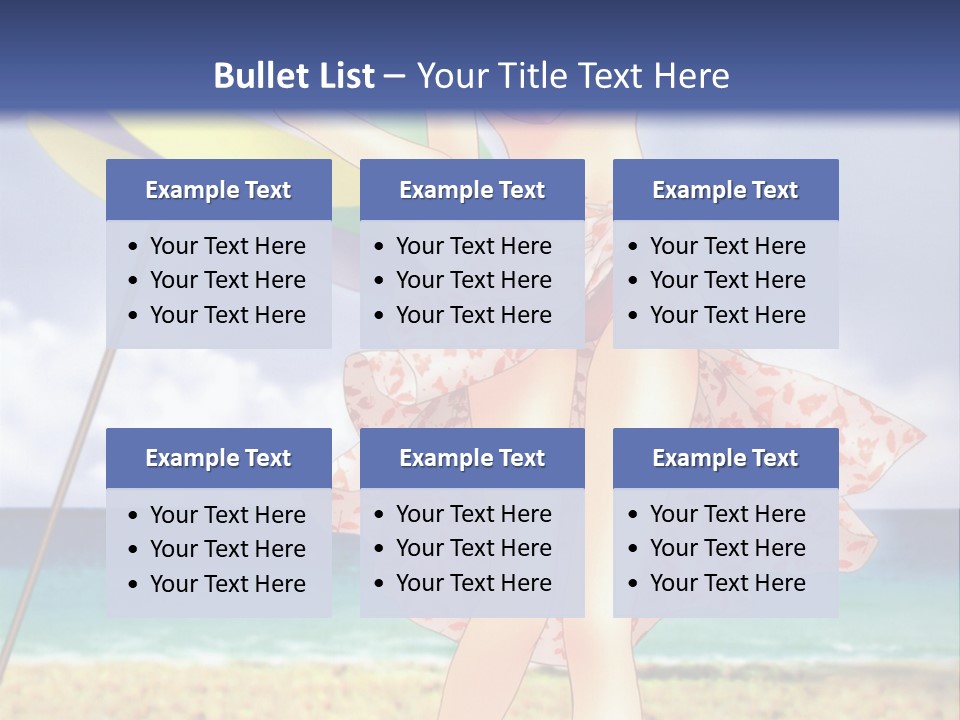 A Woman In A Bikini Holding An Umbrella On The Beach PowerPoint Template