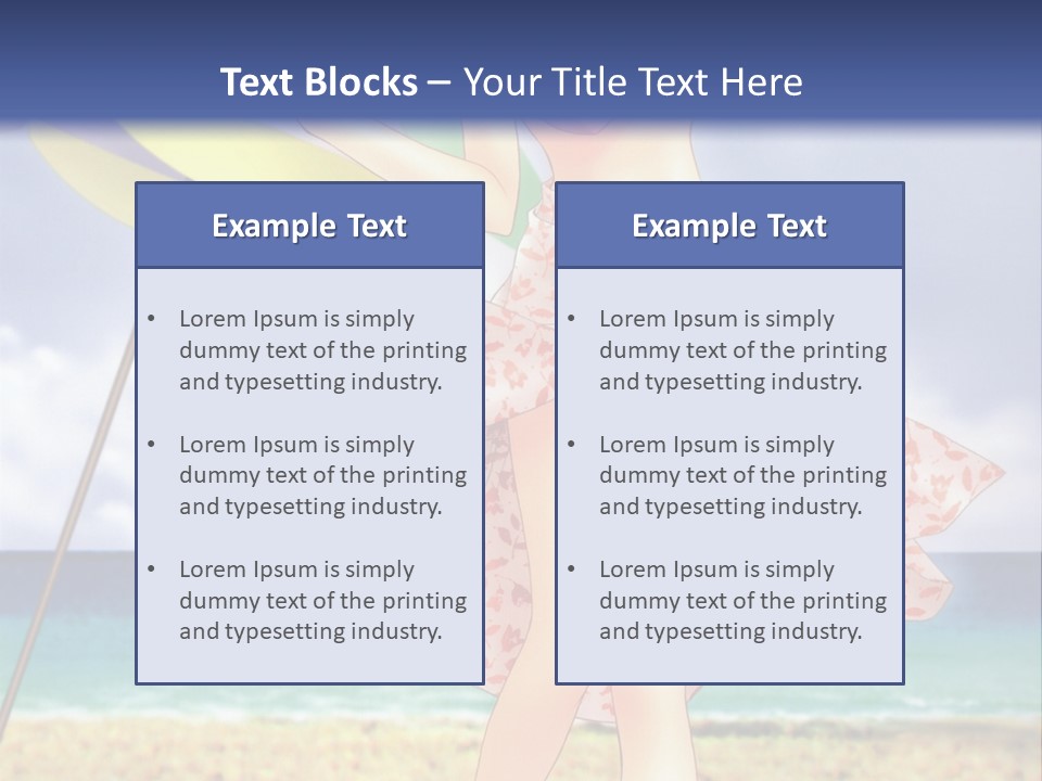 A Woman In A Bikini Holding An Umbrella On The Beach PowerPoint Template