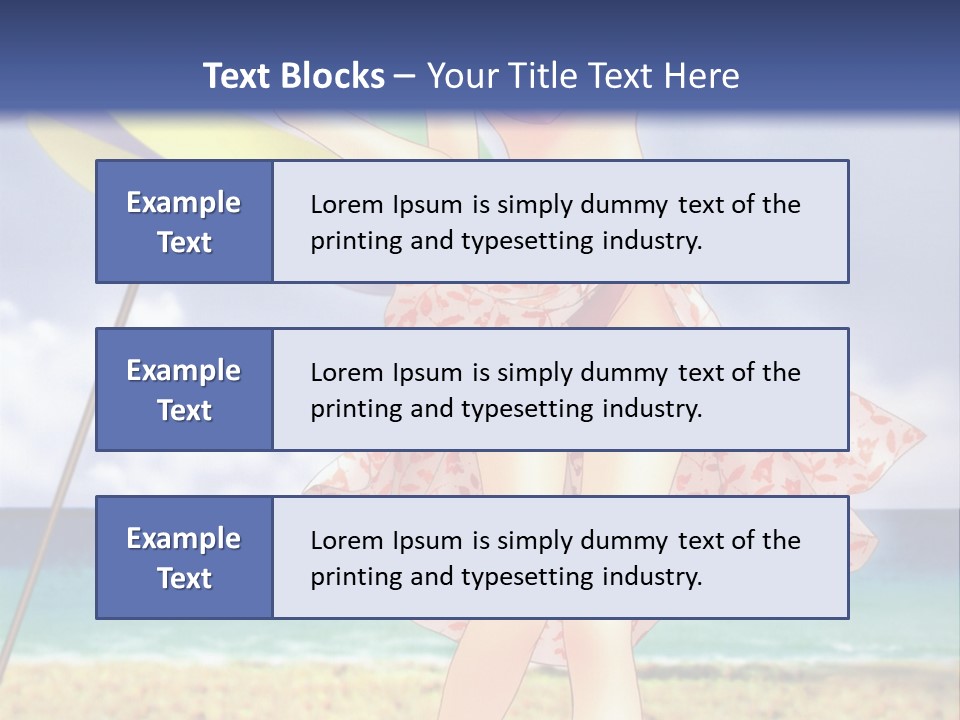 A Woman In A Bikini Holding An Umbrella On The Beach PowerPoint Template