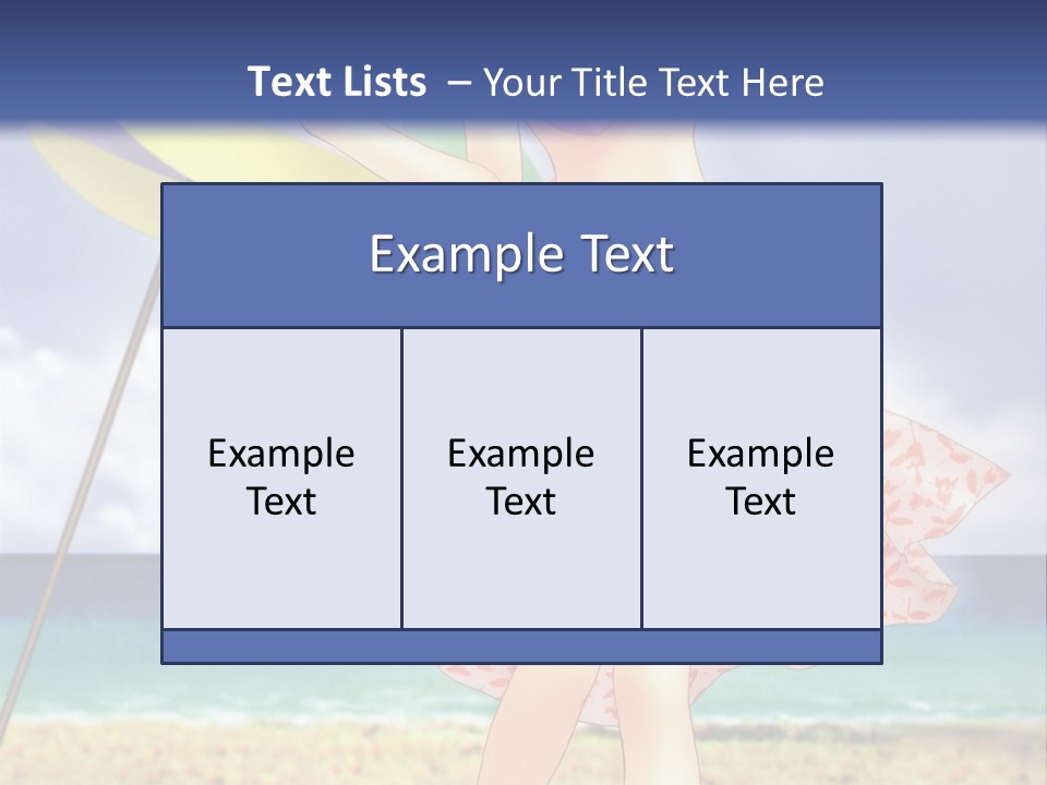 A Woman In A Bikini Holding An Umbrella On The Beach PowerPoint Template