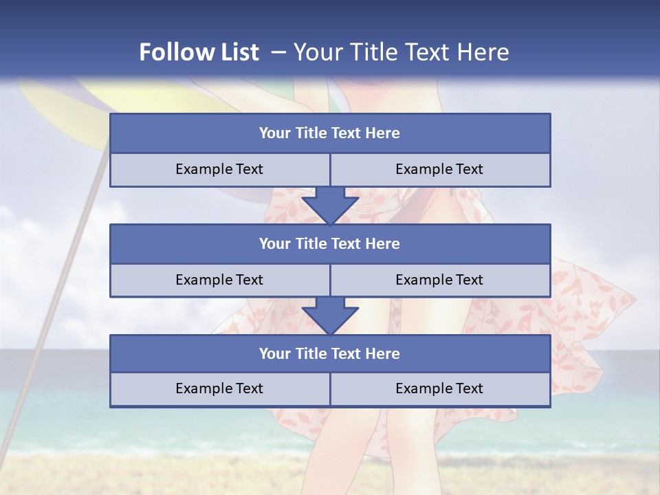 A Woman In A Bikini Holding An Umbrella On The Beach PowerPoint Template