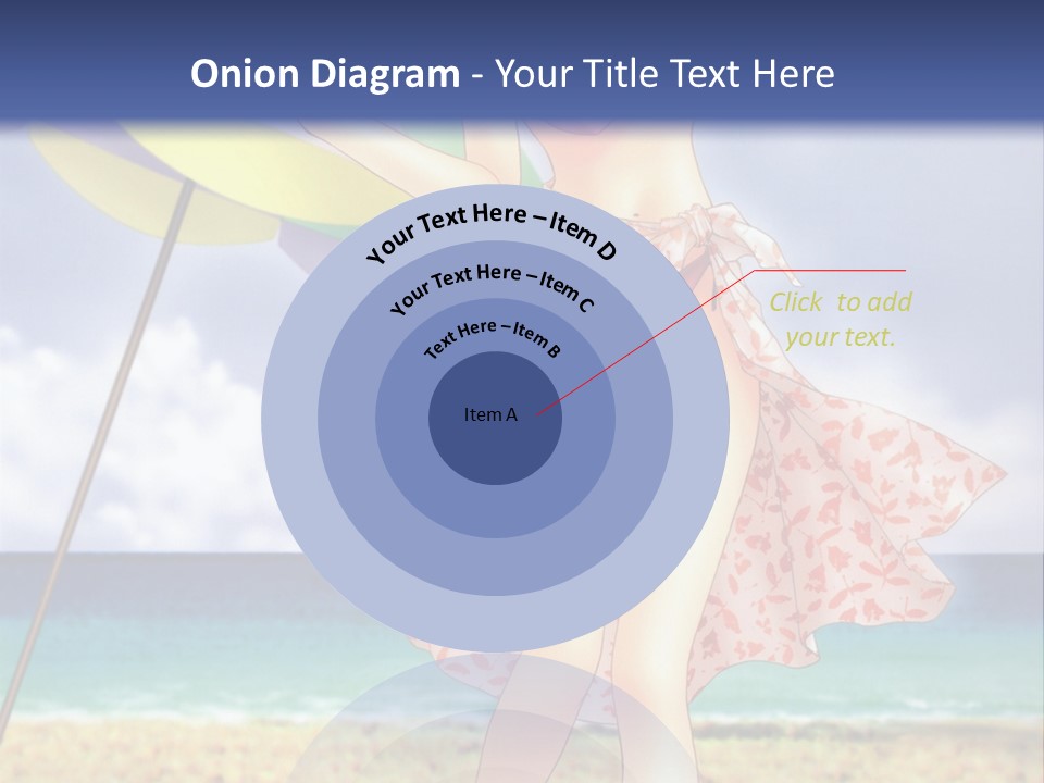 A Woman In A Bikini Holding An Umbrella On The Beach PowerPoint Template