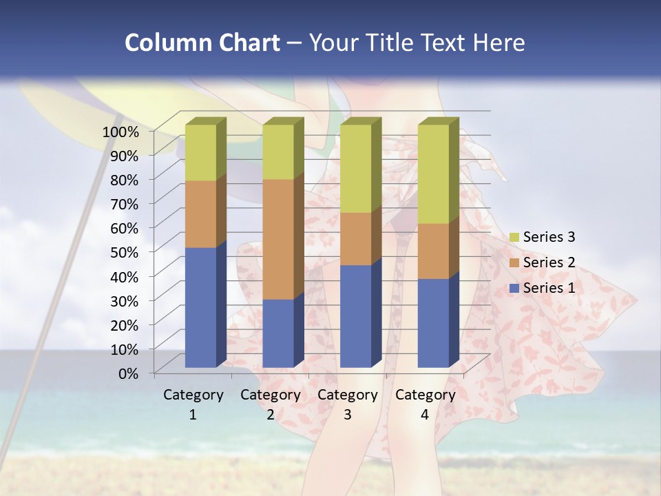 A Woman In A Bikini Holding An Umbrella On The Beach PowerPoint Template