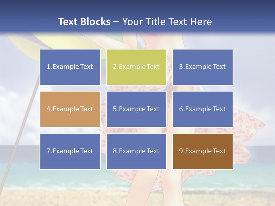 A Woman In A Bikini Holding An Umbrella On The Beach PowerPoint Template