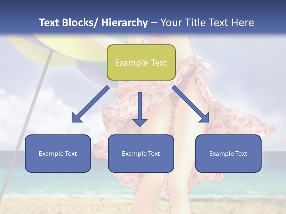 A Woman In A Bikini Holding An Umbrella On The Beach PowerPoint Template