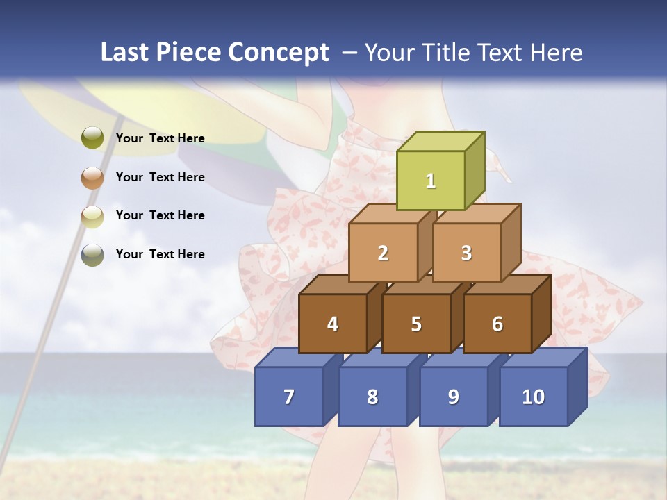 A Woman In A Bikini Holding An Umbrella On The Beach PowerPoint Template