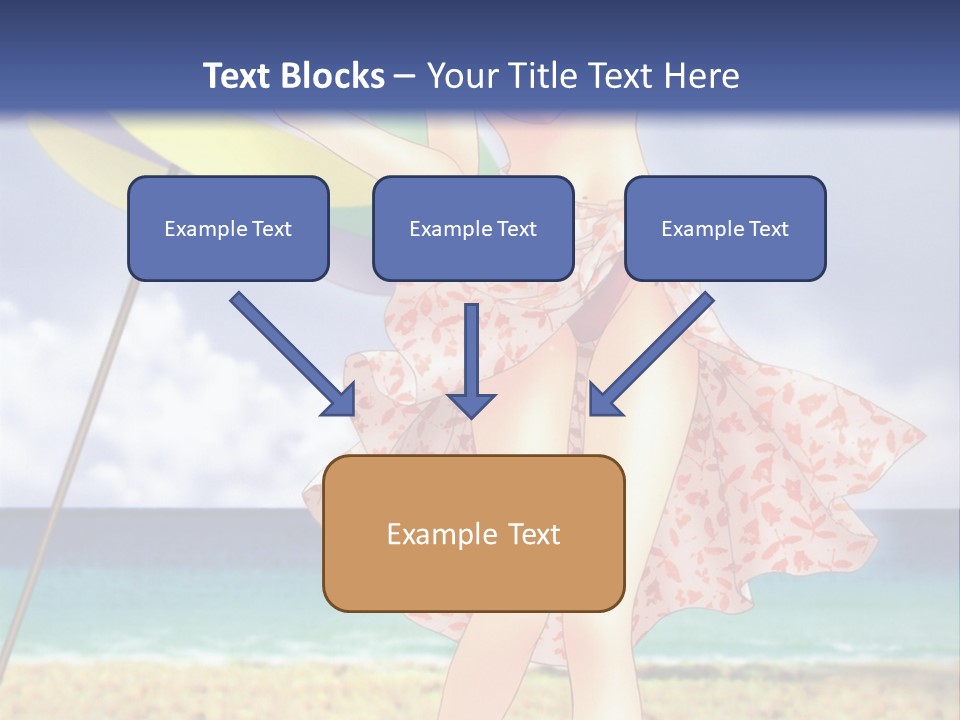 A Woman In A Bikini Holding An Umbrella On The Beach PowerPoint Template