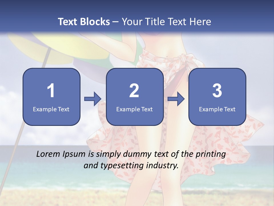 A Woman In A Bikini Holding An Umbrella On The Beach PowerPoint Template