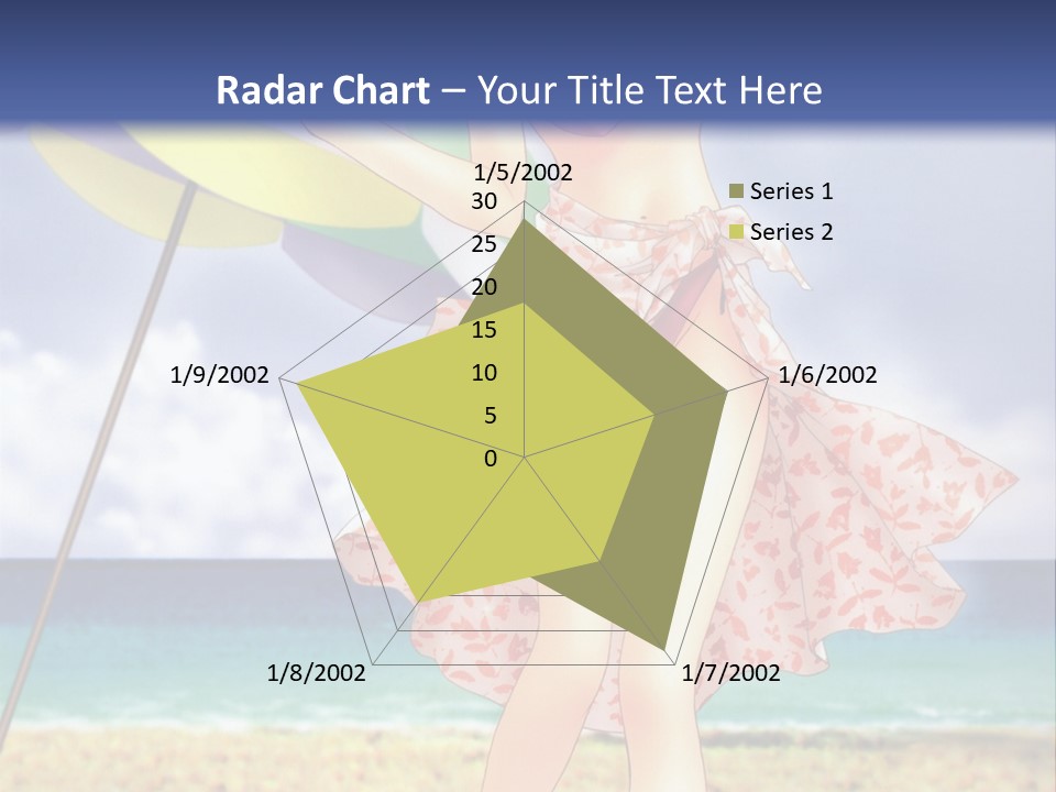 A Woman In A Bikini Holding An Umbrella On The Beach PowerPoint Template