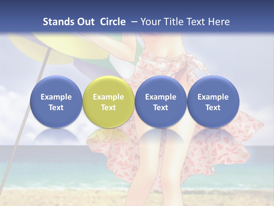 A Woman In A Bikini Holding An Umbrella On The Beach PowerPoint Template