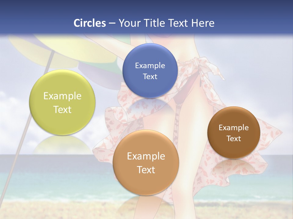 A Woman In A Bikini Holding An Umbrella On The Beach PowerPoint Template