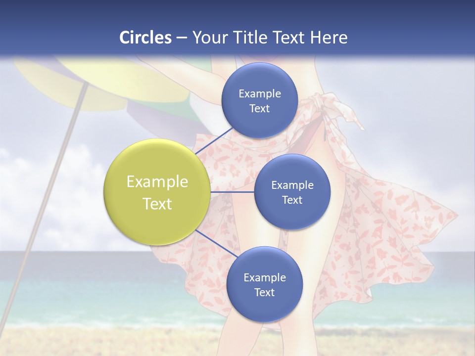 A Woman In A Bikini Holding An Umbrella On The Beach PowerPoint Template