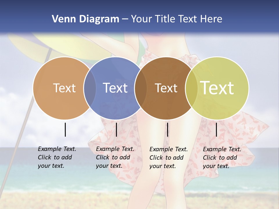 A Woman In A Bikini Holding An Umbrella On The Beach PowerPoint Template