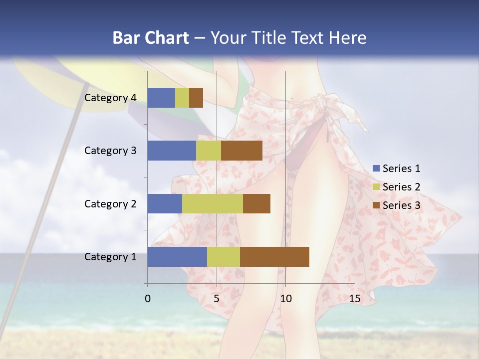 A Woman In A Bikini Holding An Umbrella On The Beach PowerPoint Template