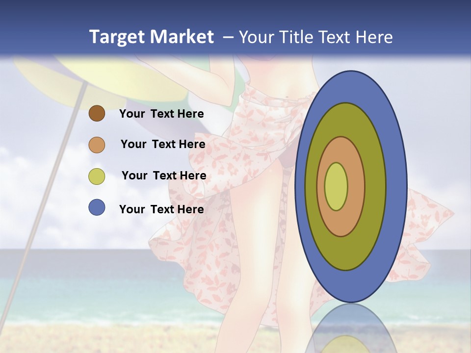 A Woman In A Bikini Holding An Umbrella On The Beach PowerPoint Template