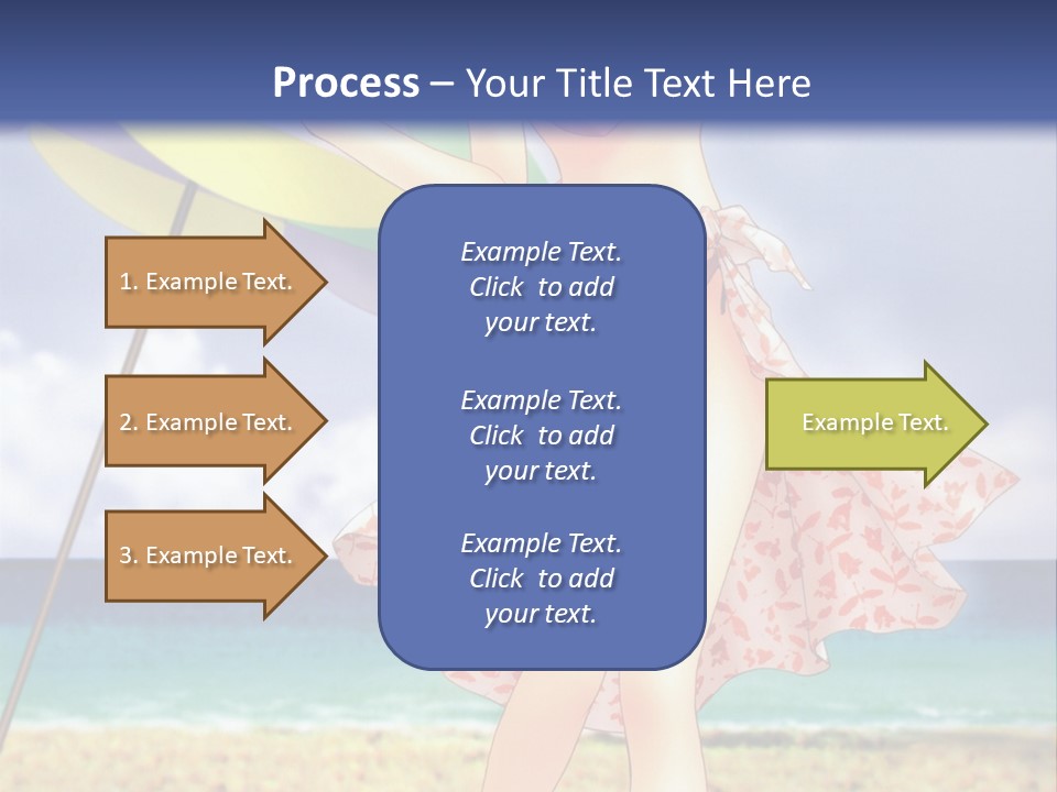 A Woman In A Bikini Holding An Umbrella On The Beach PowerPoint Template