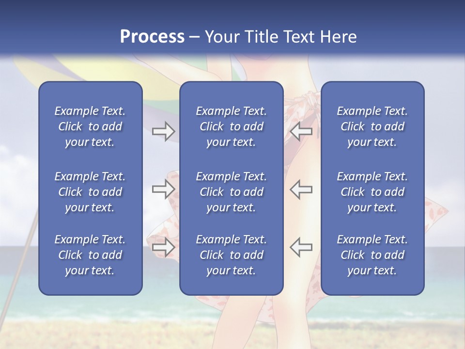 A Woman In A Bikini Holding An Umbrella On The Beach PowerPoint Template