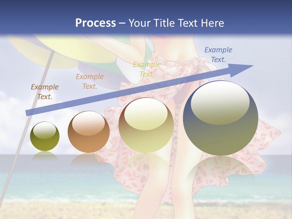 A Woman In A Bikini Holding An Umbrella On The Beach PowerPoint Template