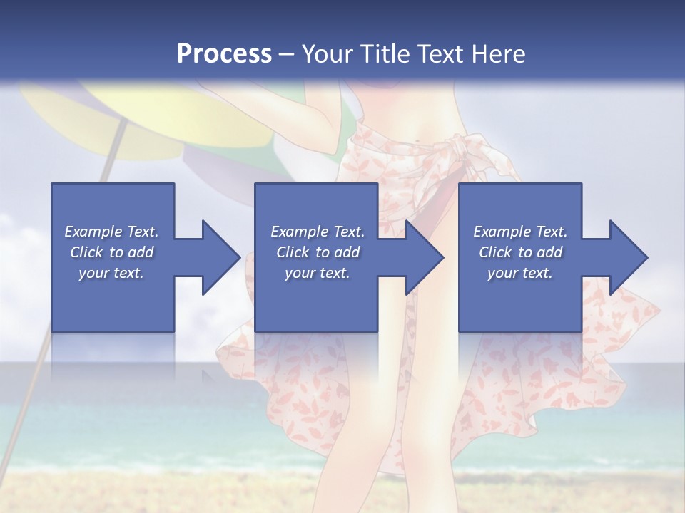 A Woman In A Bikini Holding An Umbrella On The Beach PowerPoint Template