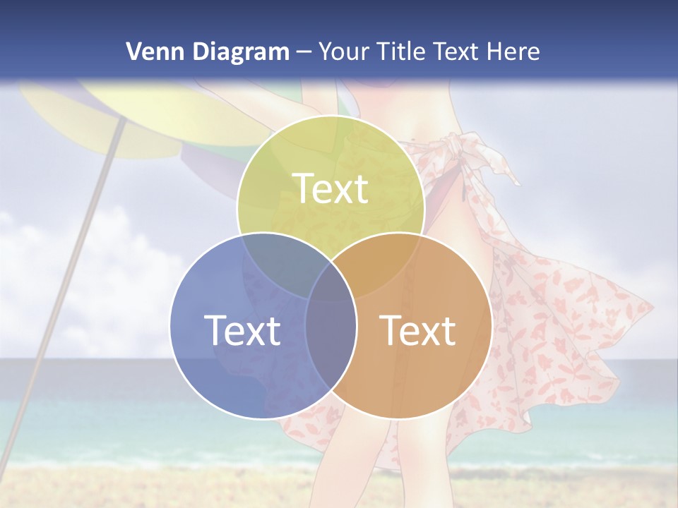 A Woman In A Bikini Holding An Umbrella On The Beach PowerPoint Template