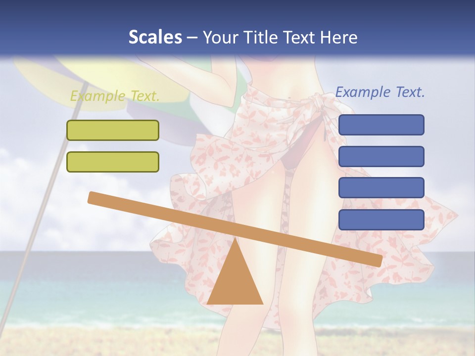 A Woman In A Bikini Holding An Umbrella On The Beach PowerPoint Template