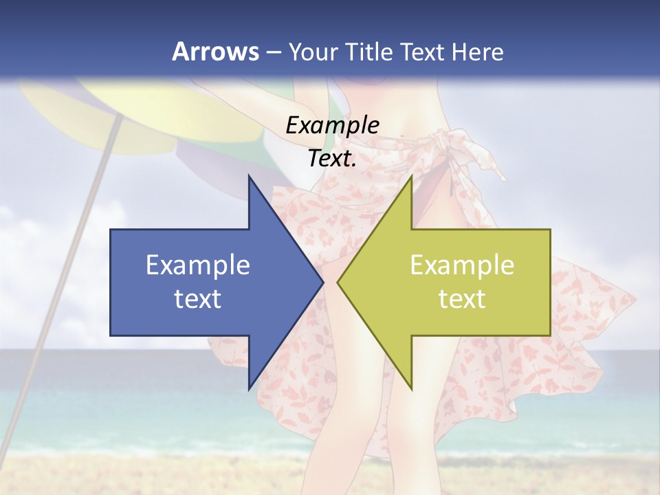 A Woman In A Bikini Holding An Umbrella On The Beach PowerPoint Template